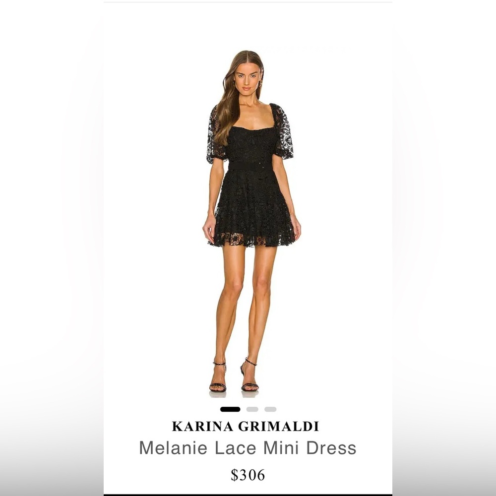 Karina Grimaldi MELANI Revolve Black Floral Lace Dress Sz XS - Picture 7 of 15